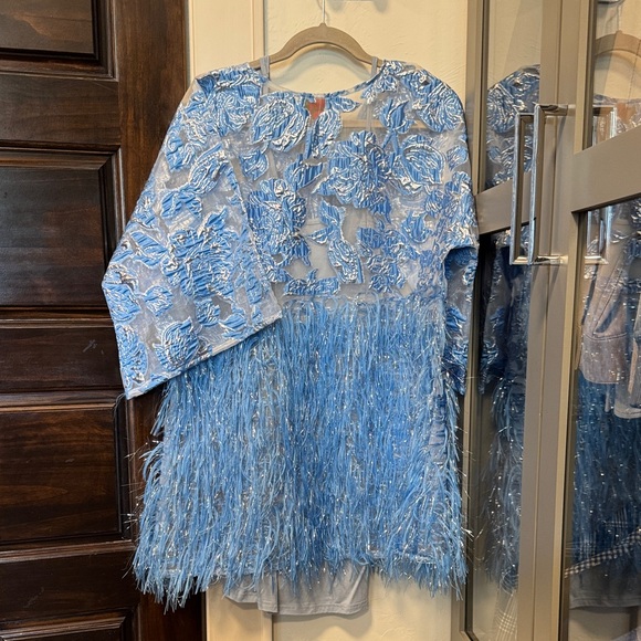 Tela Blue Floral Embroidered Dress - Picture 3 of 3